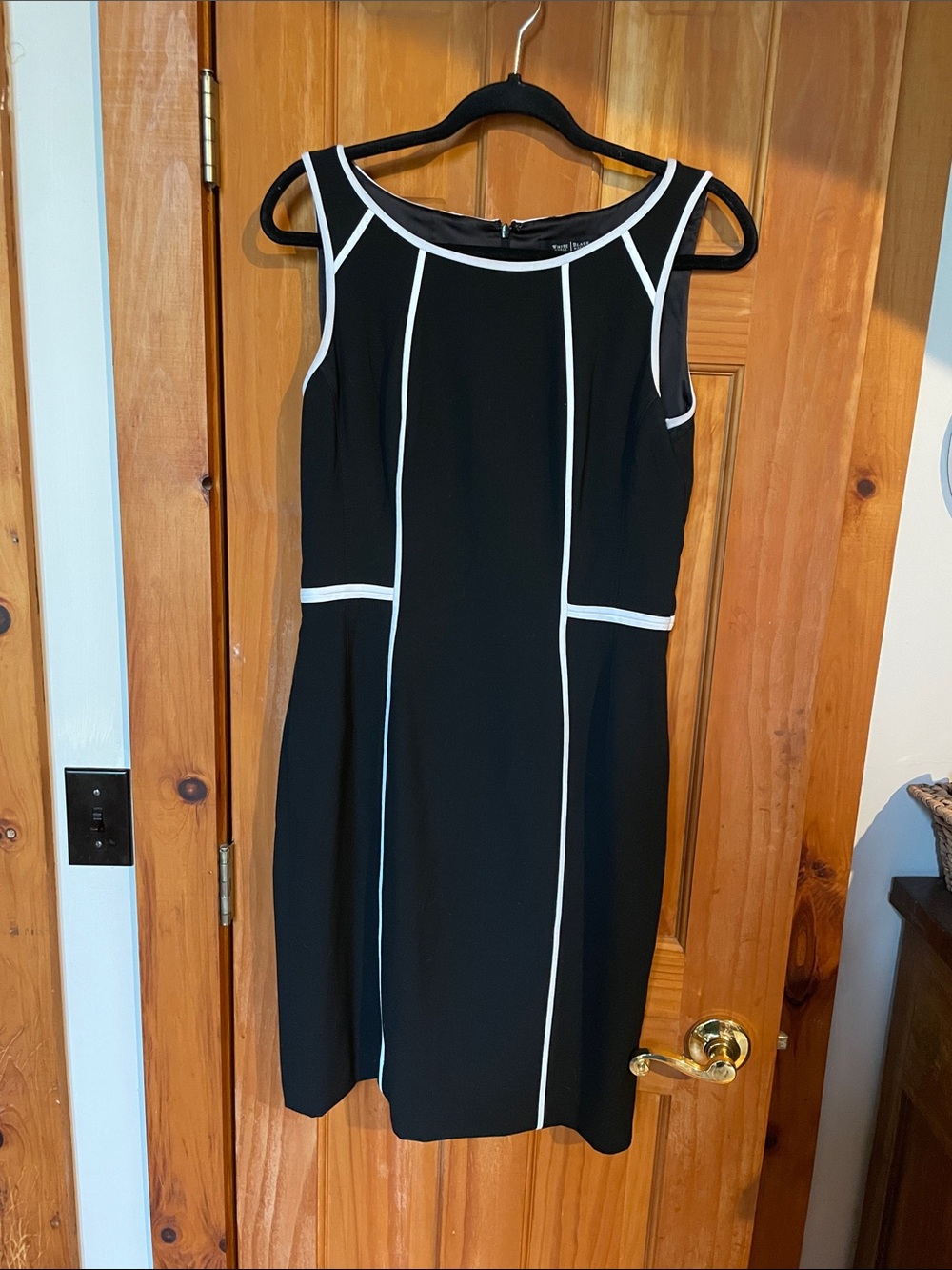 White House Black Market Dress with White Piping